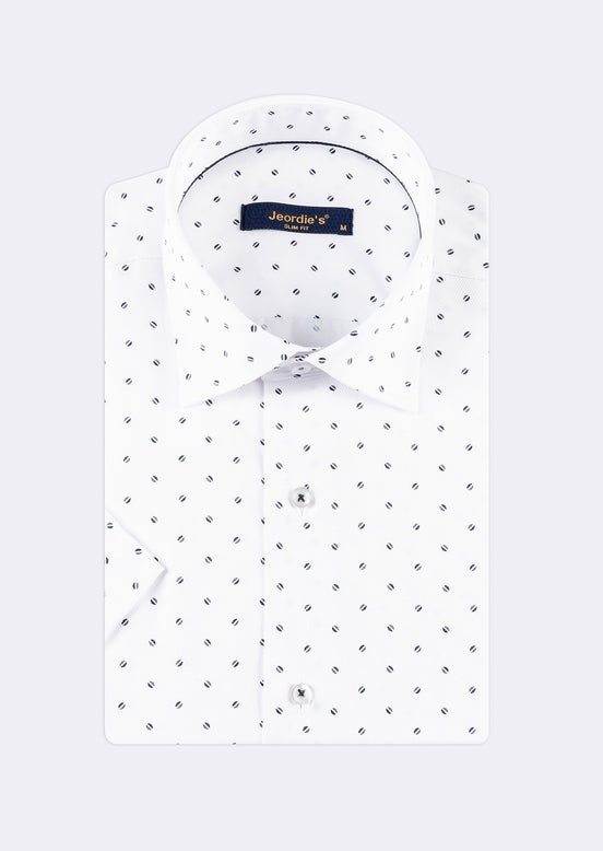 White - Navy Short Sleeve Shirt