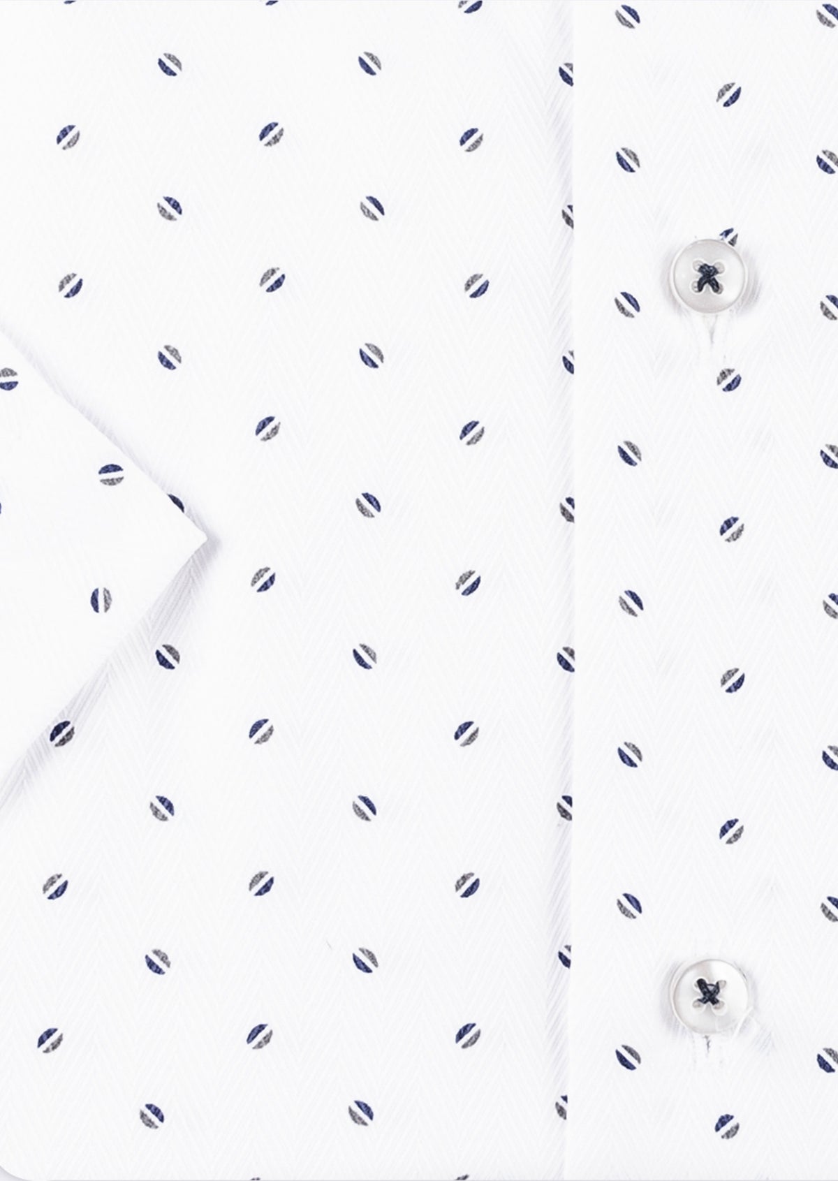 White - Navy Short Sleeve Shirt