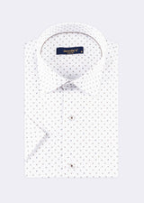 White - Brown Short Sleeve Shirt