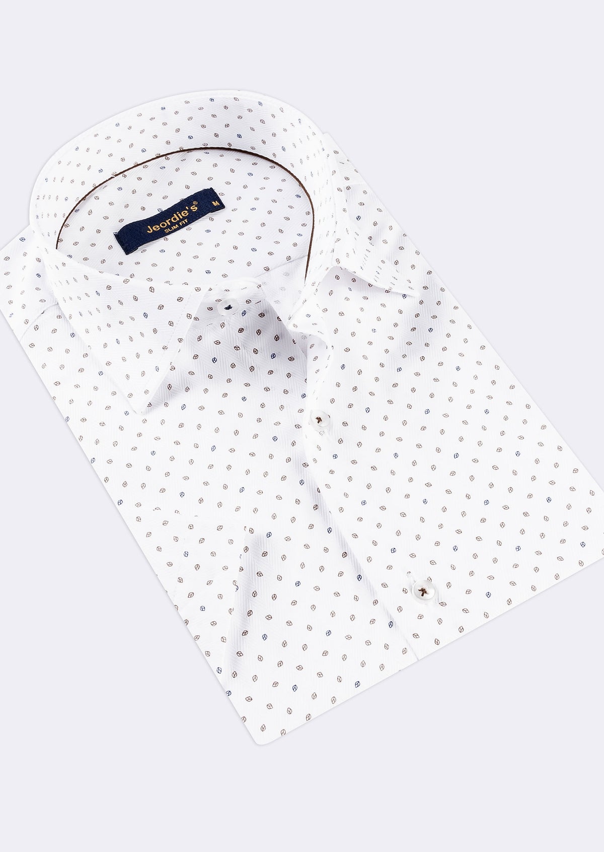 White - Brown Short Sleeve Shirt