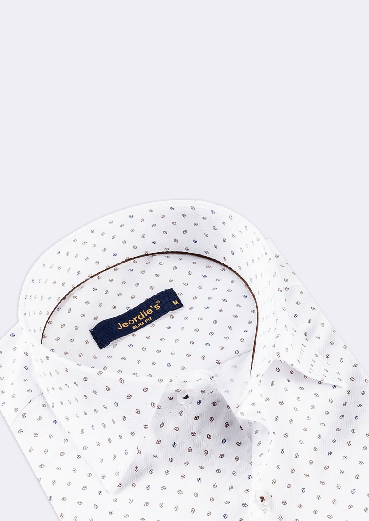 White - Brown Short Sleeve Shirt
