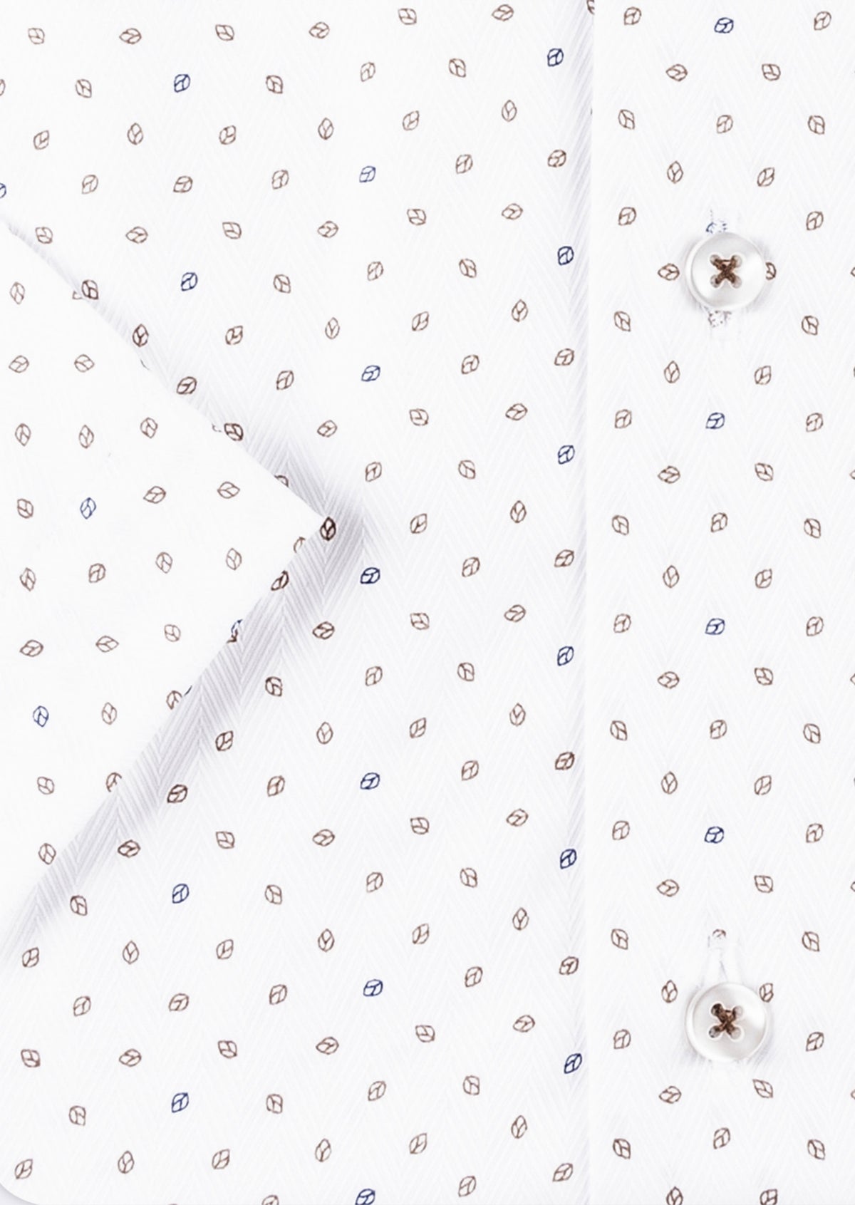 White - Brown Short Sleeve Shirt