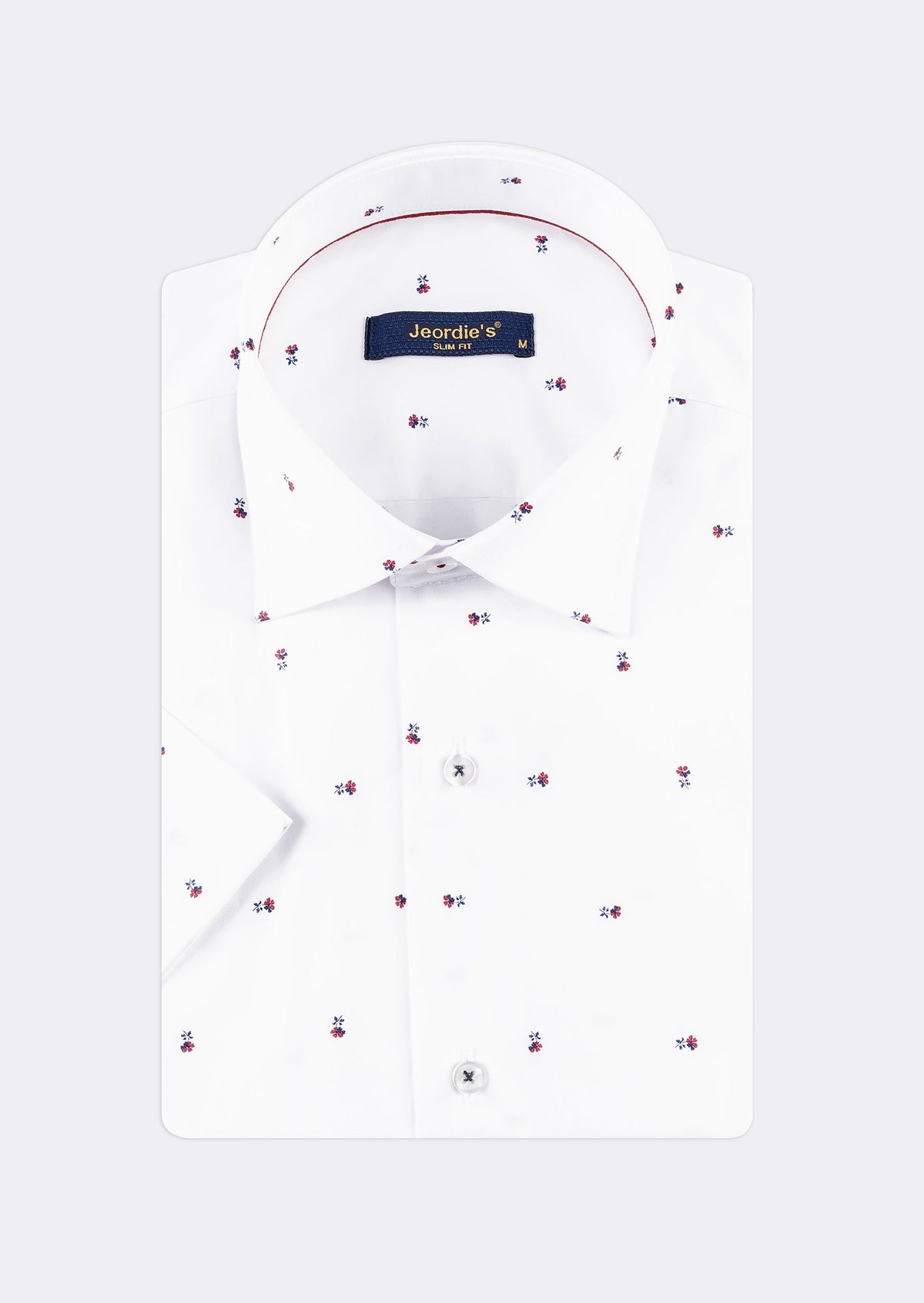 White - Burgundy Short Sleeve Shirt