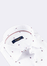 White - Burgundy Short Sleeve Shirt
