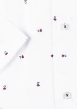 White - Burgundy Short Sleeve Shirt
