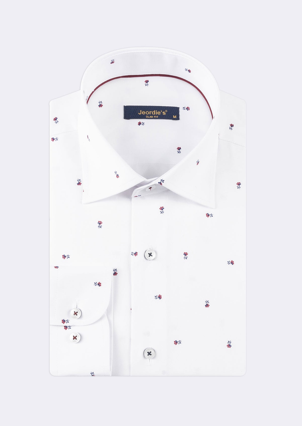 White - Burgundy Long Sleeve Shirt