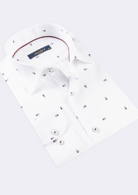 White - Burgundy Long Sleeve Shirt