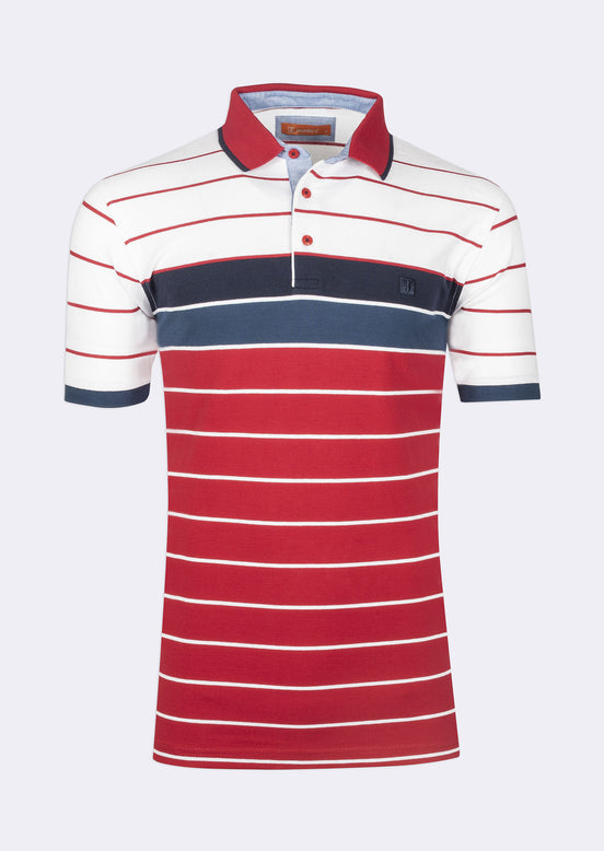 White - Red Polo T-Shirt