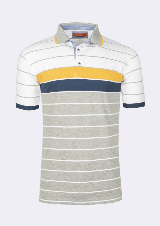 White - Grey Polo T-Shirt