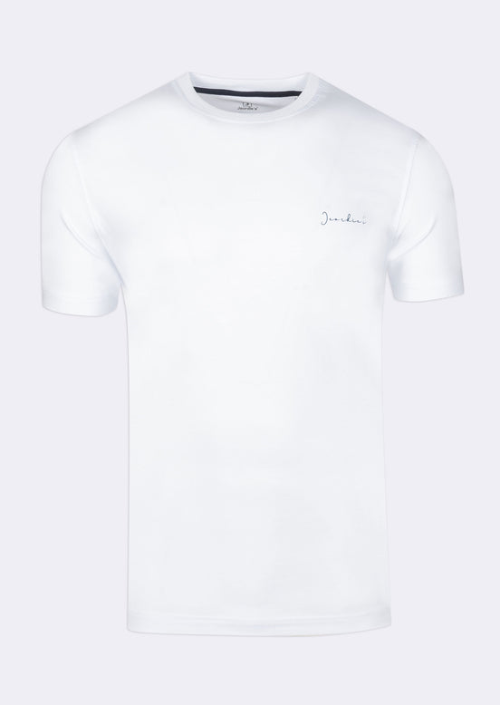 White - Navy Crew Neck T-shirt