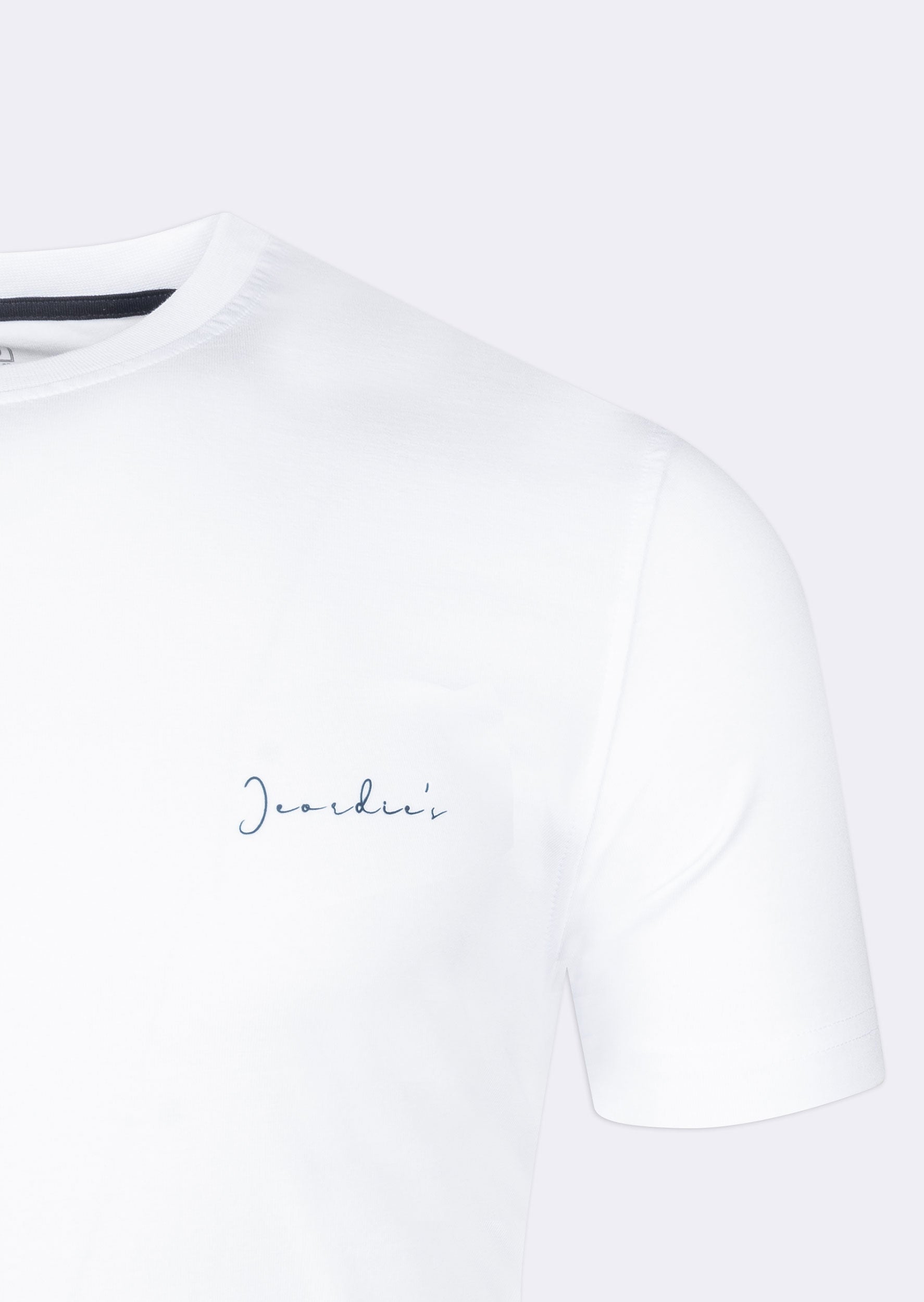 White - Navy Crew Neck T-shirt