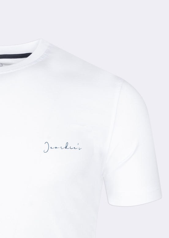 White - Navy Crew Neck T-shirt