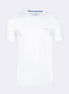 White - Sax Blue Crew Neck T-shirt