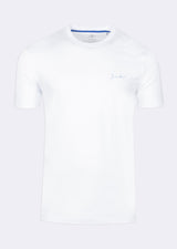 White - Sax Blue Crew Neck T-shirt
