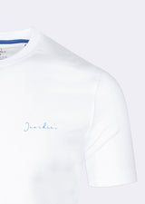 White - Sax Blue Crew Neck T-shirt