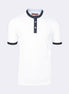 White Grandad Collar T-shirt