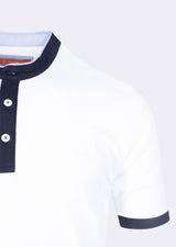 White Grandad Collar T-shirt