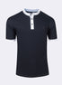 Navy Grandad Collar T-shirt