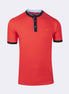 Red Grandad Collar T-shirt