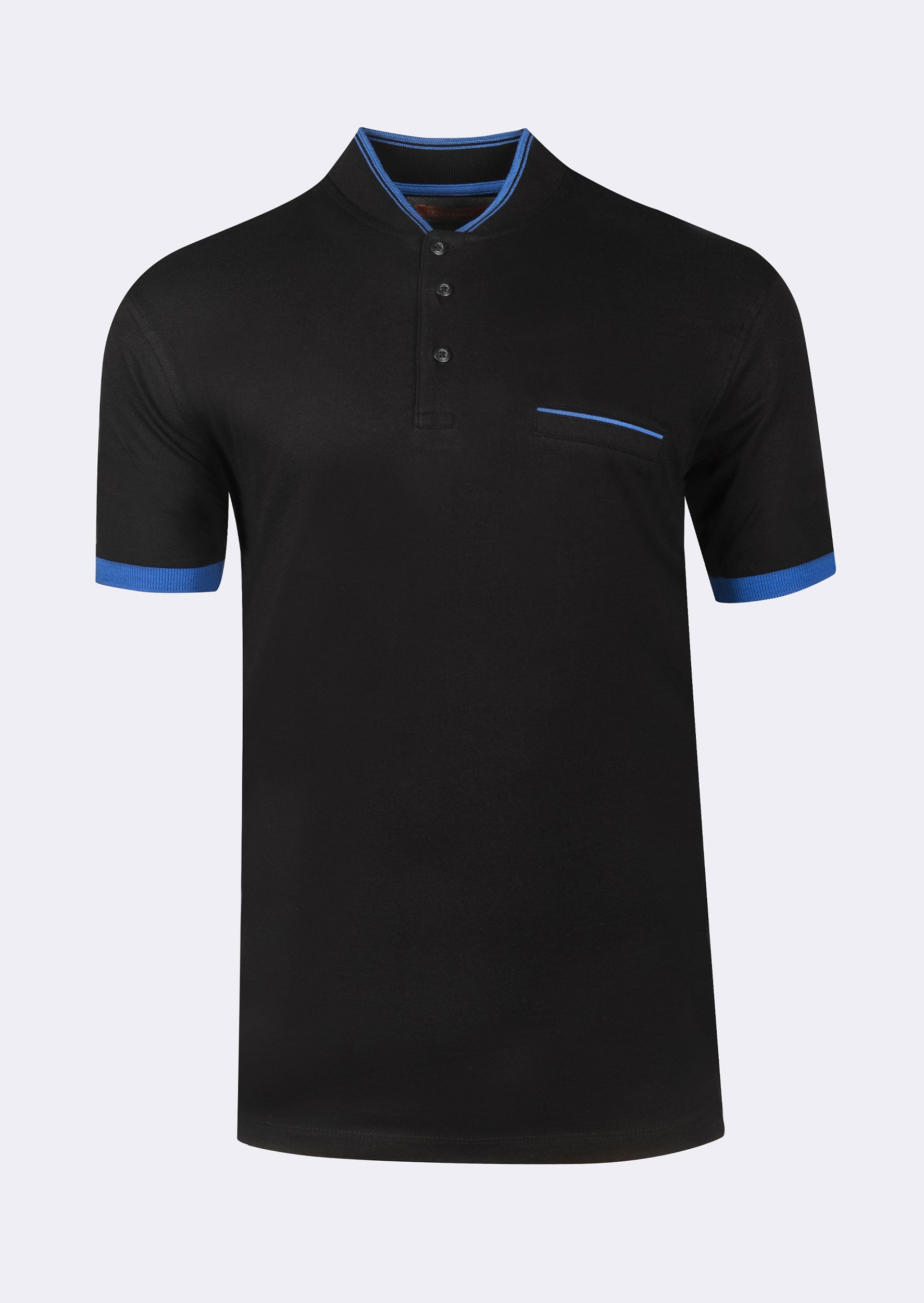 Black Grandad Collar T-shirt