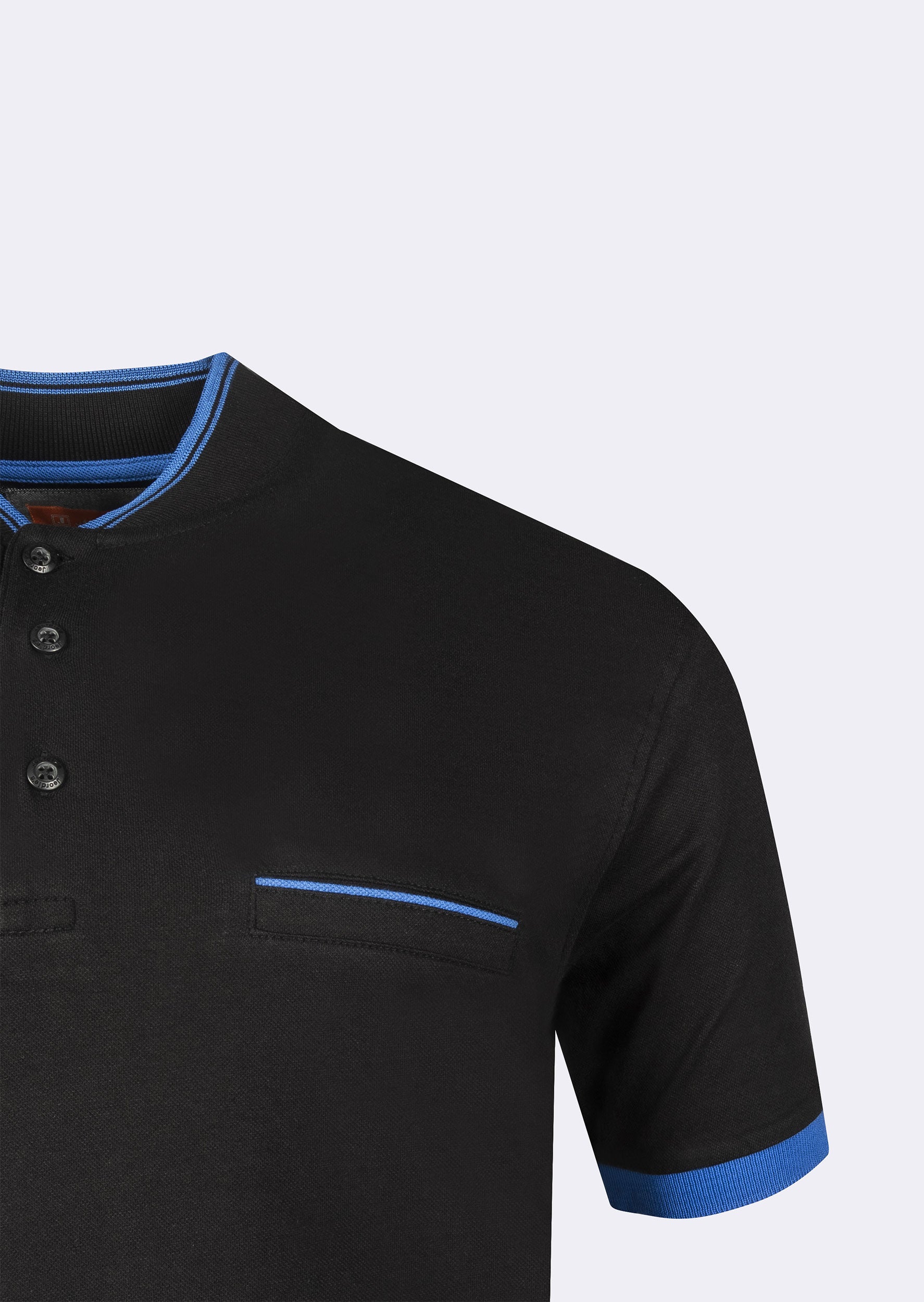 Black Grandad Collar T-shirt