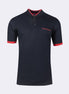 Navy Grandad Collar T-shirt