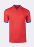 Red Grandad Collar T-shirt