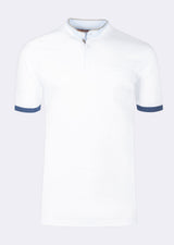 White Grandad Collar T-shirt