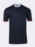Navy Grandad Collar T-shirt