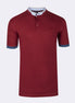 Burgundy Grandad Collar T-shirt