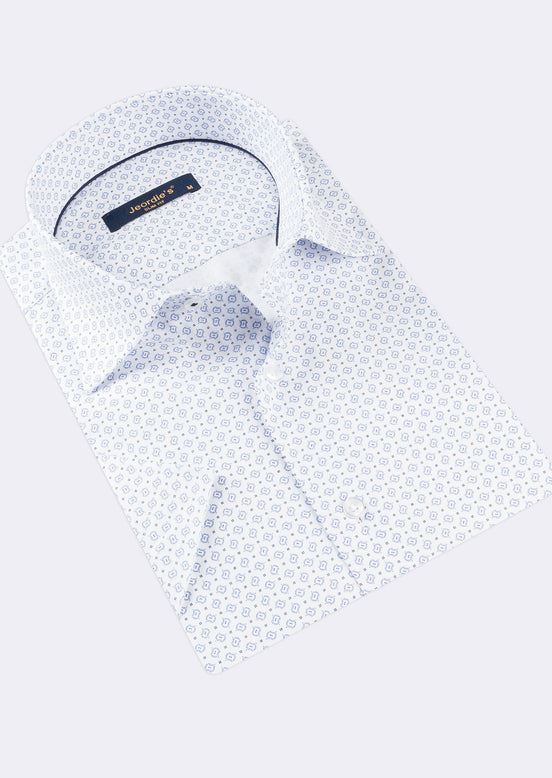 White - Blue Short Sleeve Shirt