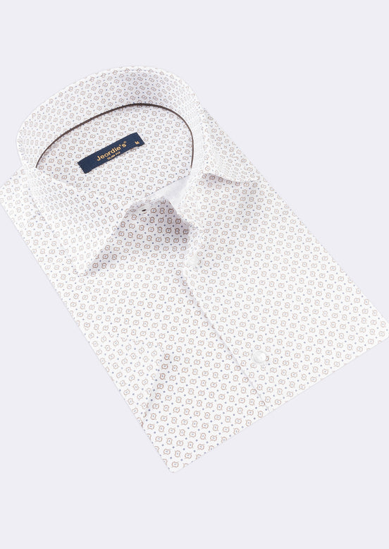 White - Beige Short Sleeve Shirt