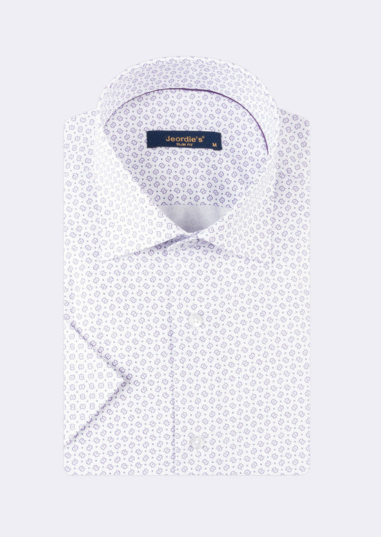 White - Lilac Short Sleeve Shirt