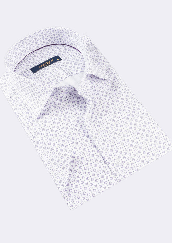 White - Lilac Short Sleeve Shirt