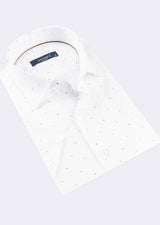 White - Brown Short Sleeve Shirt