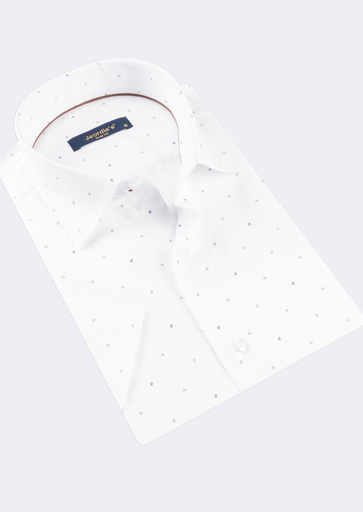 White - Brown Short Sleeve Shirt