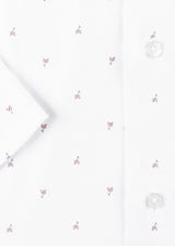 White - Burgundy Short Sleeve Shirt