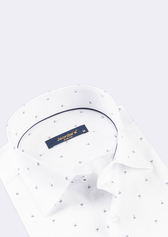 White - Navy Short Sleeve Shirt
