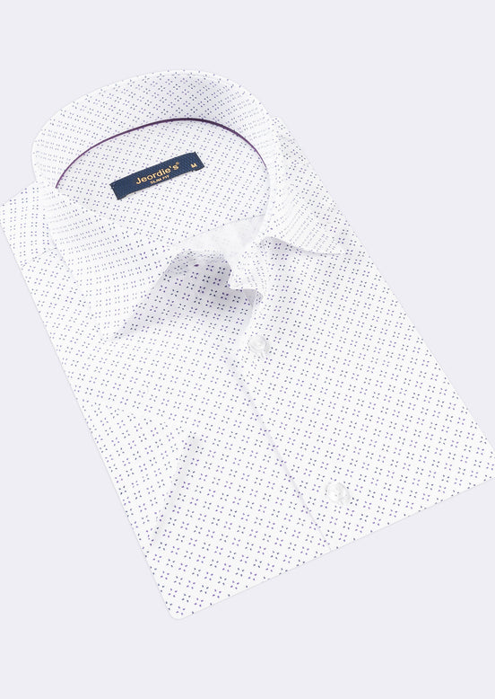 White - Purple Short Sleeve Shirt