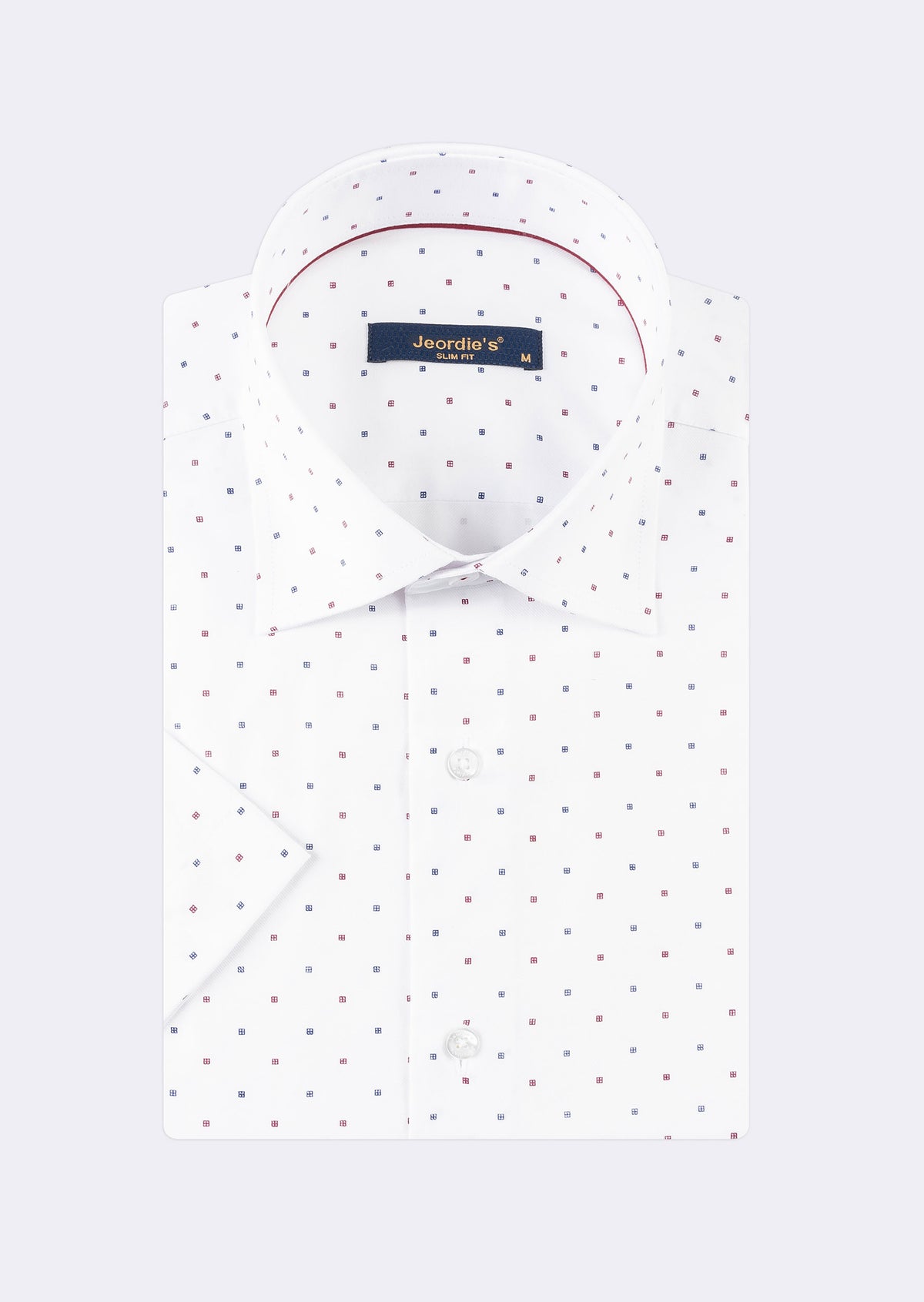 White - Burgundy Short Sleeve Shirt