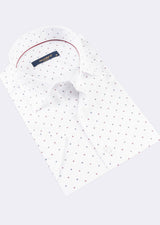 White - Burgundy Short Sleeve Shirt