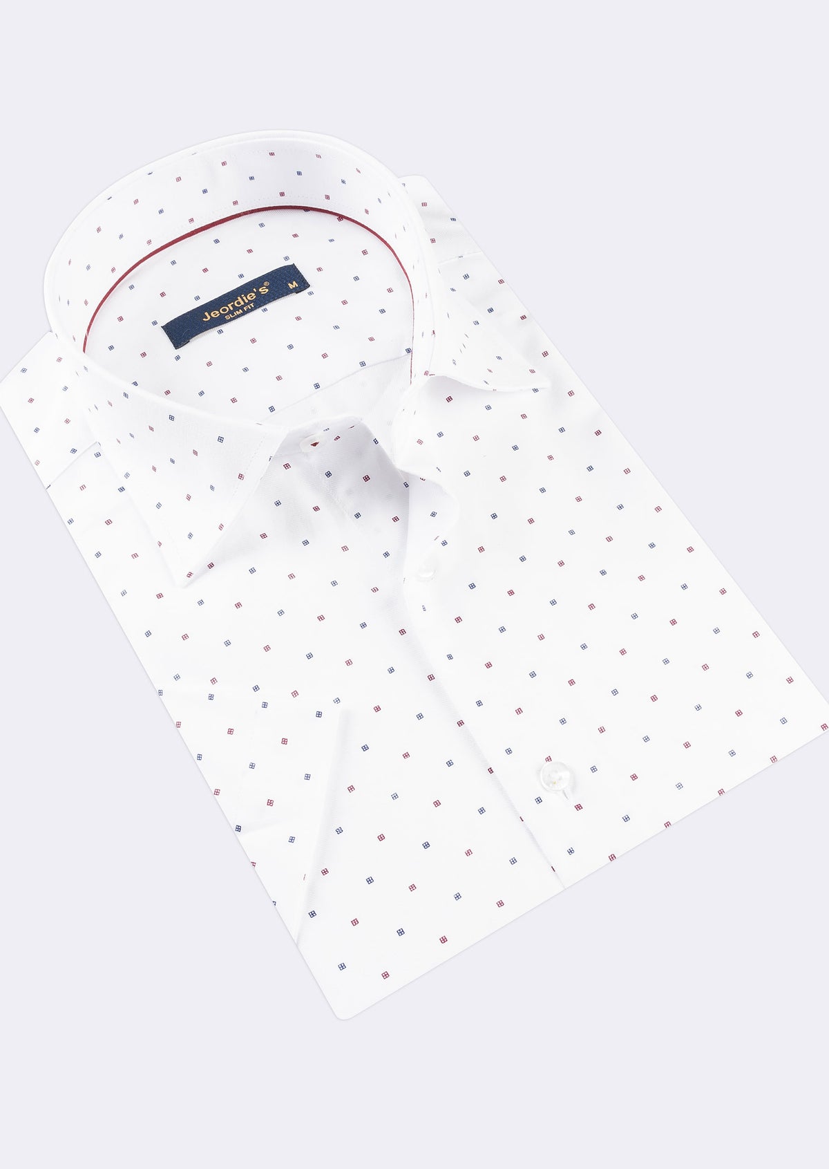 White - Burgundy Short Sleeve Shirt