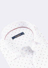 White - Burgundy Short Sleeve Shirt