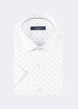White - Brown Short Sleeve Shirt
