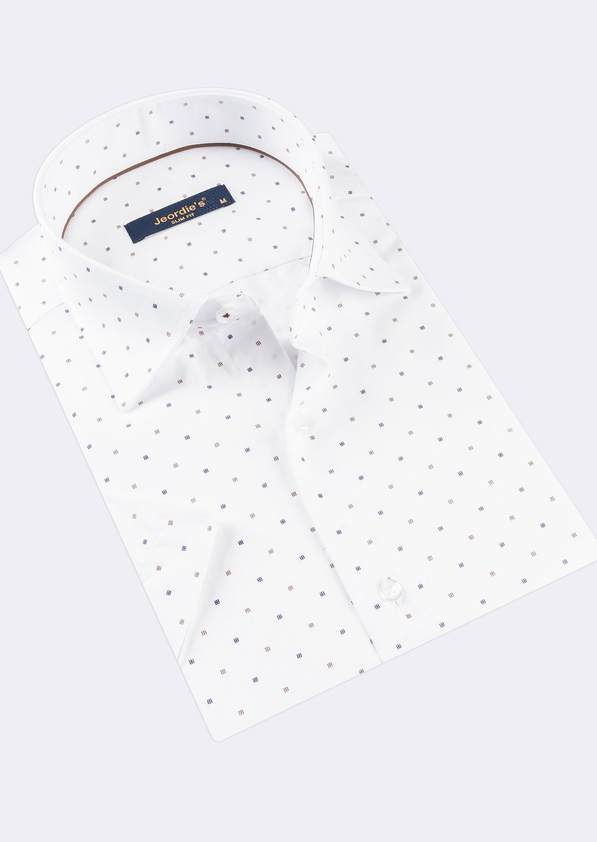 White - Brown Short Sleeve Shirt