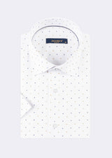 White - Navy Short Sleeve Shirt