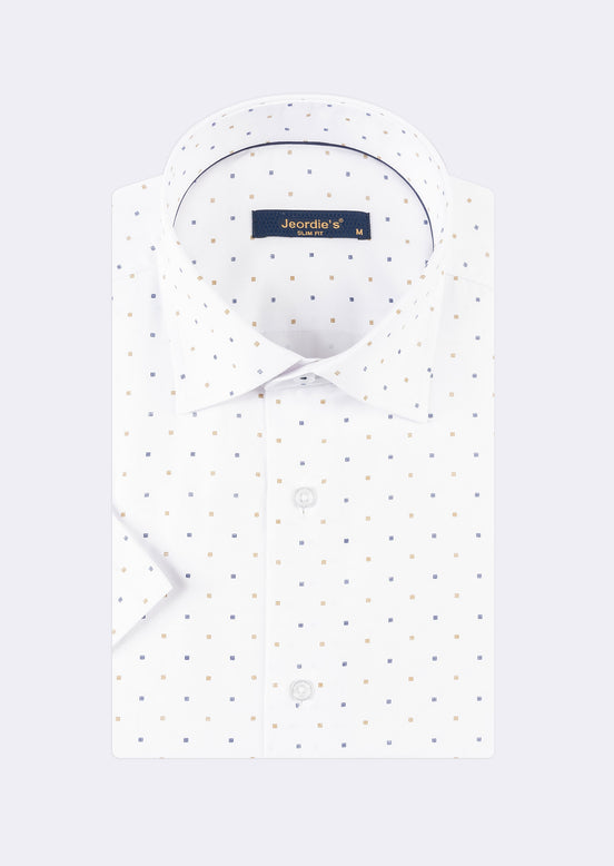 White - Navy Short Sleeve Shirt