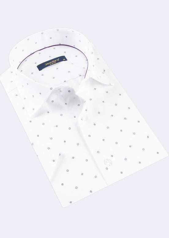 White - Purple Short Sleeve Shirt