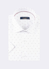 White - Burgundy Short Sleeve Shirt