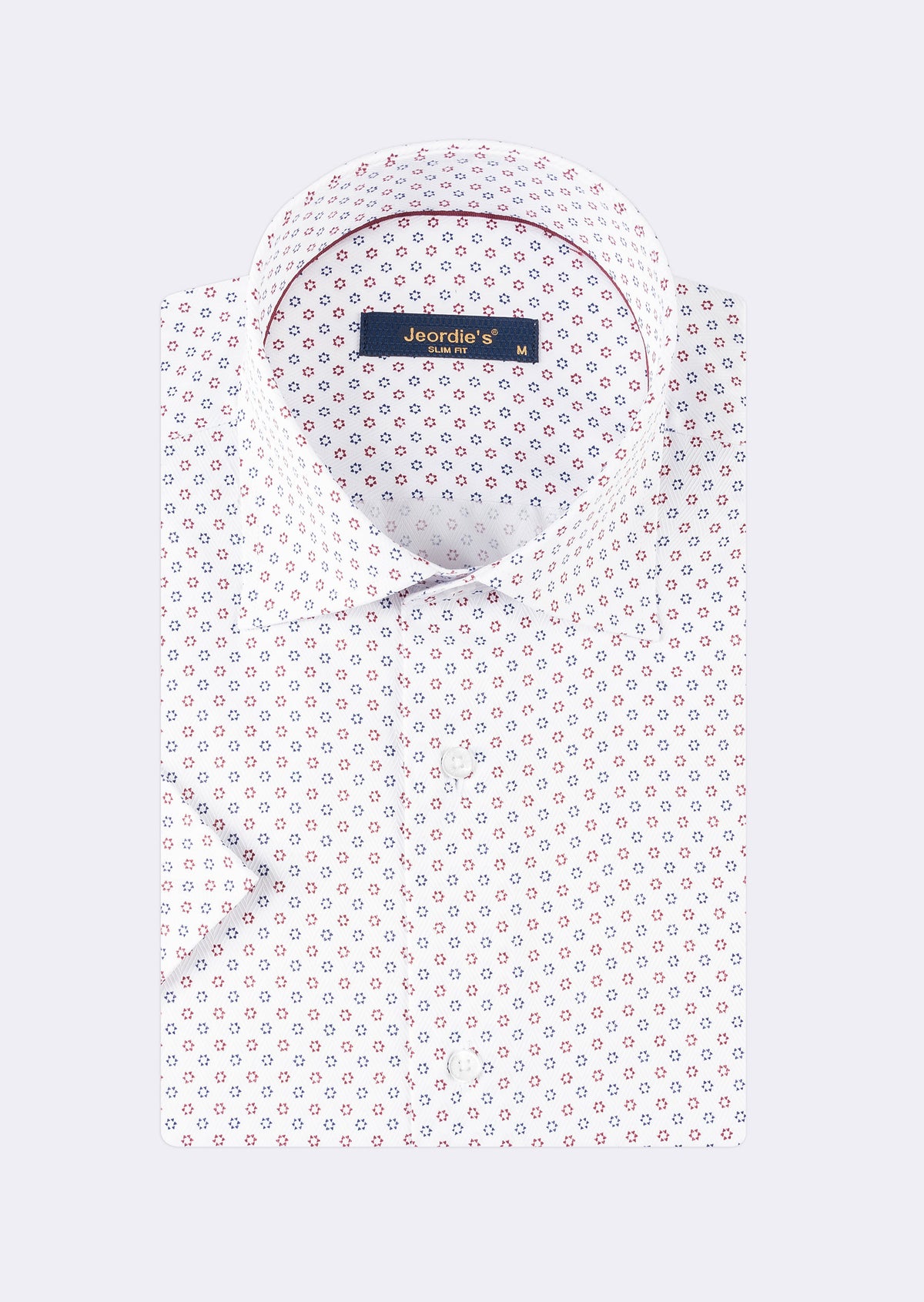 White - Burgundy Short Sleeve Shirt